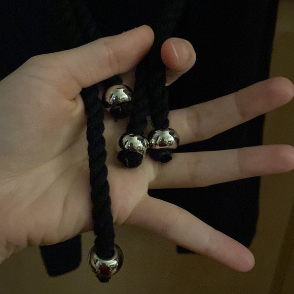 NWT NISSE Elbise Dragon maxi slit tank Dress side lace cutout ropes Navy Blue - Picture 17 of 17